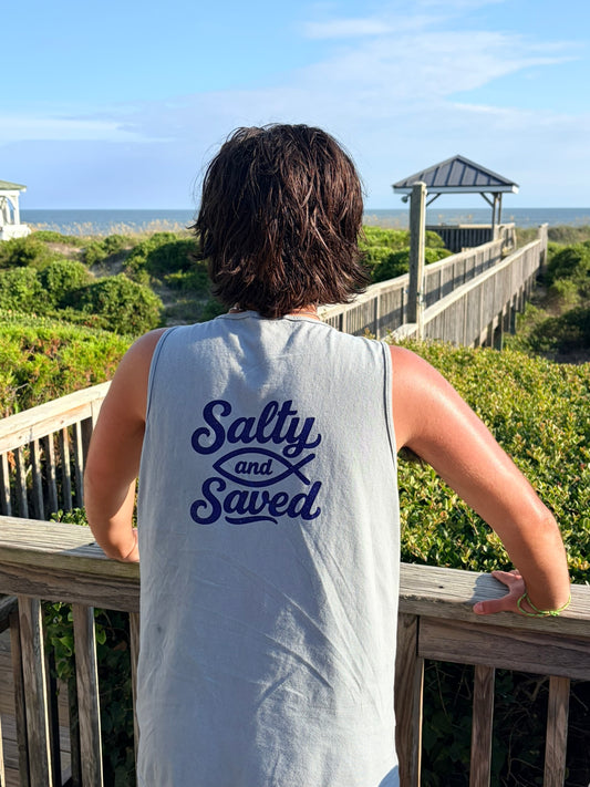 Salty and Saved Christian Cotton Tank Top