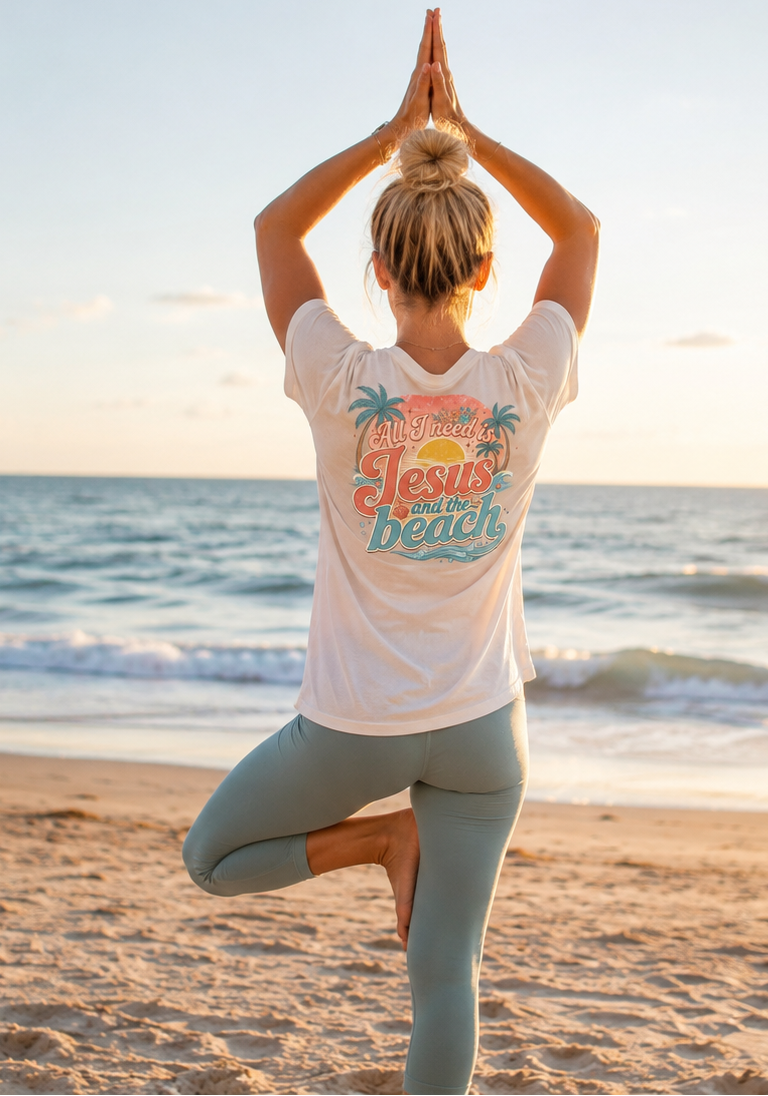 All I Need Is Jesus and the Beach Christian Unisex T-Shirt