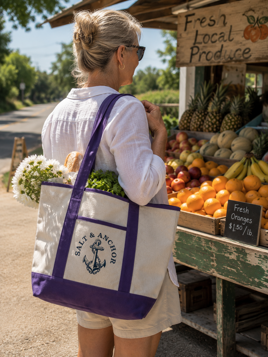 Salt & Anchor Tote Bag – Christian Coastal Canvas Bag | Faith Gift