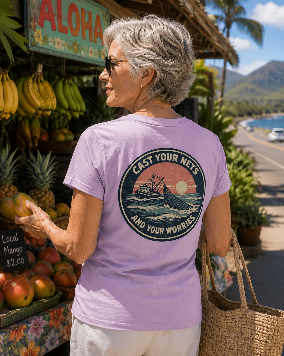 Cast Your Nets and Worries Tee